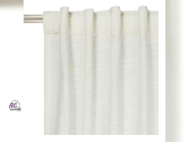 Lot 56-119424 - New Lot of 2 Better Homes &amp; Gardens Textured Solid Chenille Blackout Single Curtain Panel, Ivory...