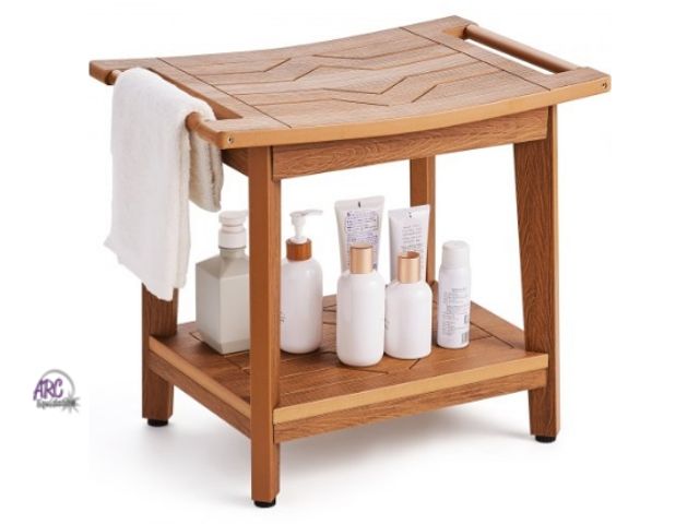 Lot 56-730117 - New in box. Poly Lumber Shower Bench 21 x 14 x 18.5 in Shower Stool Chair for Bathroom