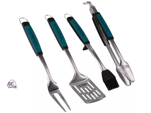 Lot 56-521227 - NEW-Char-Broil 4pc Comfort Grip Tool Heat-Resistant Grill Cookware Set