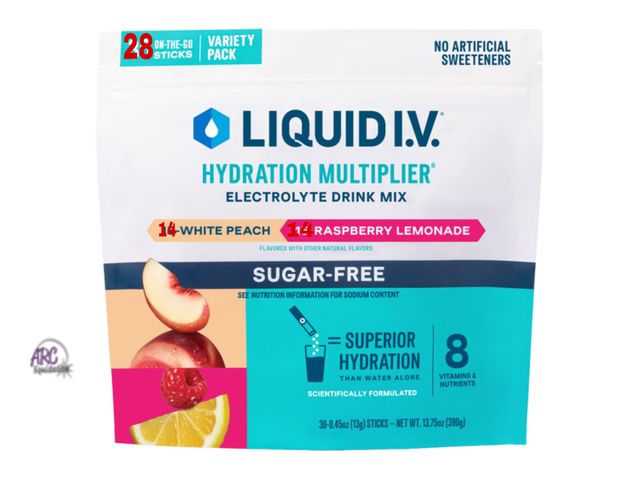 Lot 56-243465 - Open Package -  14-White Peach 14-Raspberry Lemonade Liquid IV Hydration Multiplier Electrolyte Drin...
