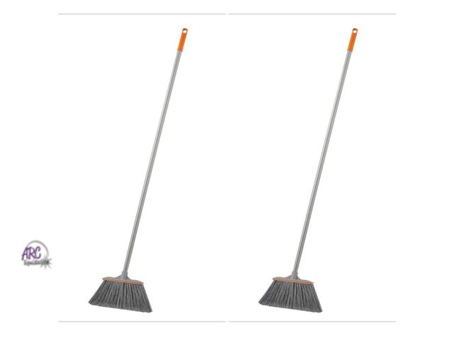 Lot 56-124060 - New Lot of 2 HDX 12 in. Large Angle Broom (Gray)