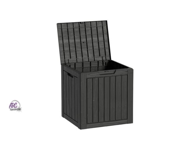 Lot 56-729017 - New in box. 30 Gallon Lockable Resin Deck Box, Waterproof &amp; Outdoor Storage Box . Black