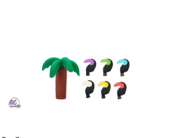 Lot 56-329560 - New lot of 24, Toucan Drink Charms &amp; Palm Tree Bottle Stopper Great for your next Laui or party
