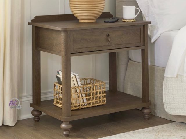 Lot 56-662167 - New Opened Box - My Texas House Hartwell 1-Drawer Nightstand with USB and Outlet, Heritage Oak Finis...