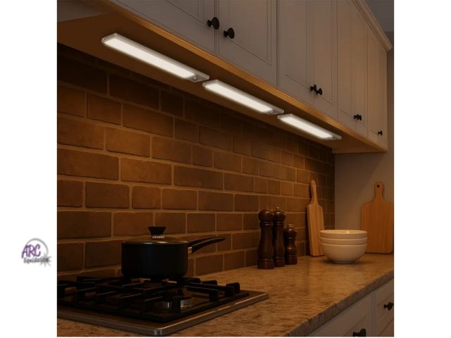 Lot 56-333962 - NEW OUT OF BOX-TESTED-works-3 pack Infinity X1 rechargable 12" LED under cabinet lights with REMOTE-...