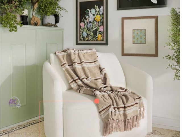 Lot 56-362225 - New, Beautiful Chenille Throw, 50x60,
Designed by Drew Barrymore