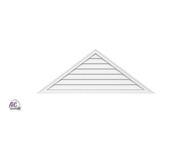 Lot 56-140598 - New in Box 34 in. x 14-1/8 in. Triangle Surface Mount PVC Gable Vent 10/12 Pitch: Functional with Br...