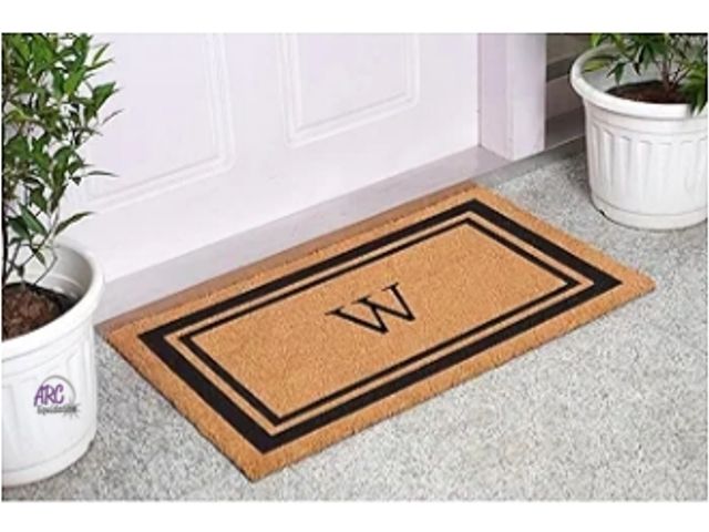 Lot 56-753550 - New Calloway Mills 152962436W Black Border 24" x 36" Monogram Doormat, (Letter W)