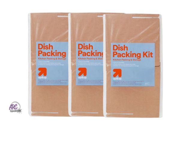 Lot 56-205014 - New Lot Of 3 Dish Packing Kits- up&amp;up Moving Supplies, Dish Packing Kit, Mailing Boxes, Chipboar...