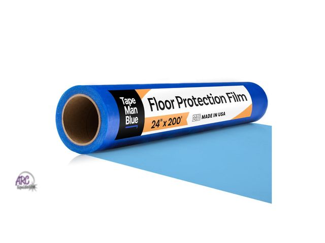 Lot 56-419058 - New in Box - Floor Protection Film, 24 inch x 200' roll, Made in USA, Blue Self Adhesive Floor Prote...