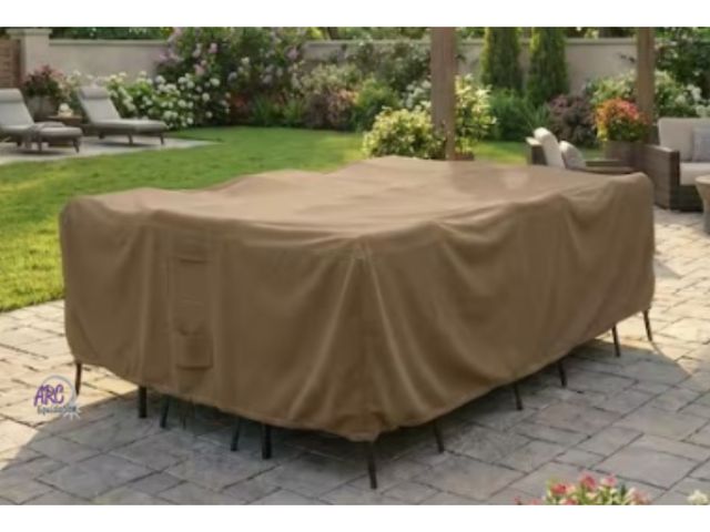 Lot 56-450860 - New - 128 in. Brown Patio Table and Chair Set Cover-Durable and Water Resistant Outdoor