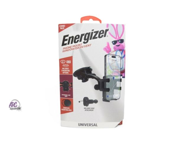 Lot 56-477512 - NEW Open box Energizer Smartphone Universal Cell Phone Mount w/3 Mounting Options