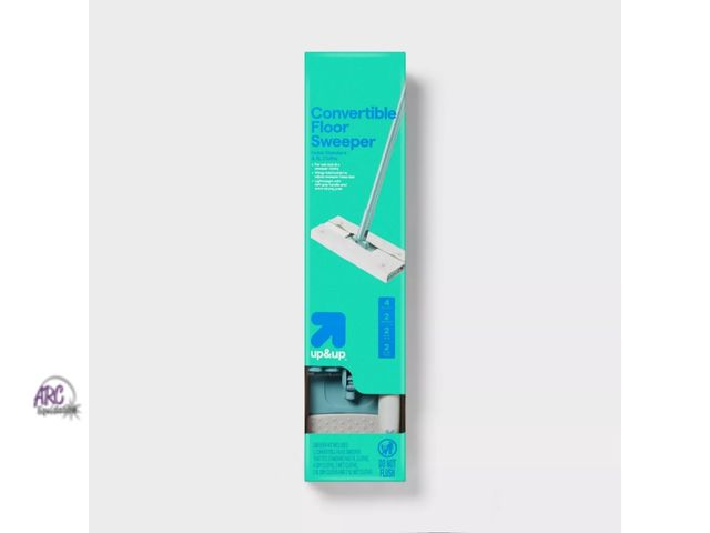 Lot 56-463811 - NEW-Floor 4-in-1 Dry + Wet Floor Mop and Sweeper Kit with Dry + Wet Cloth Refills - 10ct - up&amp;up...