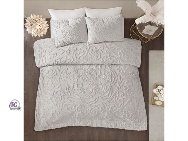 Lot 56-500023 - NEW-Madison Park comforter set-full/queen-grey-1 comforter, 2 shams
