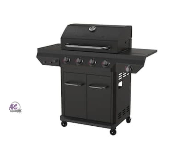 Lot 56-293351 - NEW Nexgrill 4-Burner with Side Burner Propane Gas Grill in Graphite Black retails $330