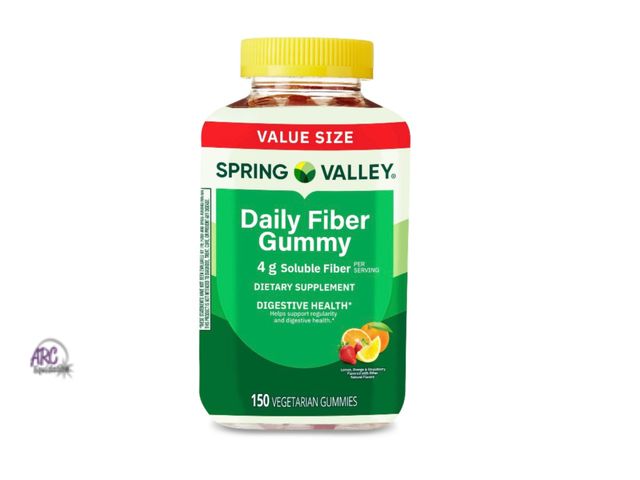 Lot 56-117024 - New Spring Valley Digestive Health Fiber Supplement Gummies, Orange Lemon Strawberry, 150 Count
