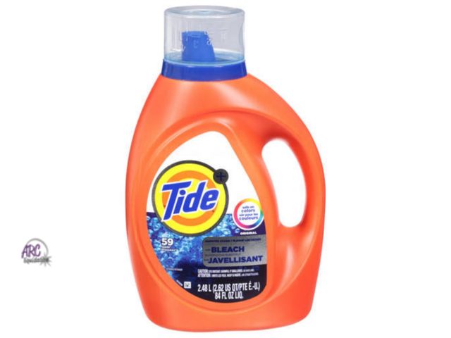 Lot 56-488113 - NEW-tide + detergent WITH BLEACH, original, 84 fl oz (2.62 qt) 2.48 l