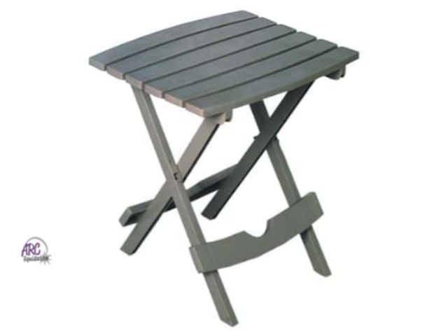 Lot 56-598023 - NEW-Adams Quik-Fold Gray Rectangular Resin Folding Side Table