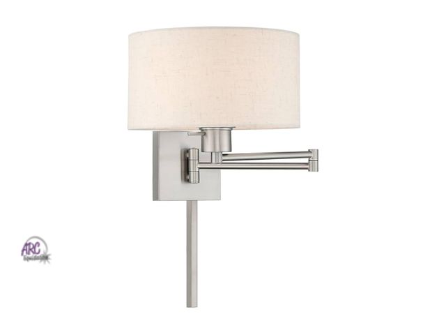 Lot 56-270098 - NEW OPEN BOX ivex Lighting 40037-91 24.25" One Light Swing Arm Wall Mount, Brushed Nickel Finish wit...