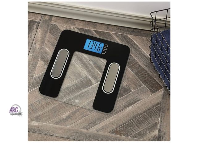 Lot 56-151950 - New Tested &amp; Works Taylor Digital Glass Body Composition Scale, Measures Body Fat, Body Water, M...