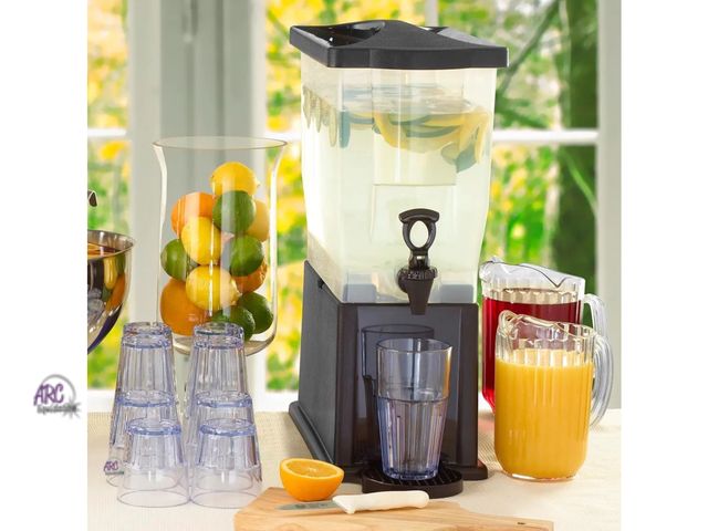 Lot 56-749098 - New / possible slight use. Winco Slim 3 Gallon Beverage Dispenser with Base