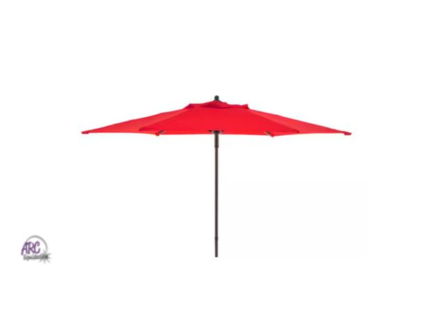 Lot 56-238964 - Used - 7.5 ft. Steel Market Outdoor Patio Umbrella in Ruby Red