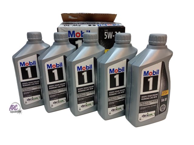 Lot 56-798914 - New 5 bottles Mobile 1 5W-30. Advanced full synthetic motor oil