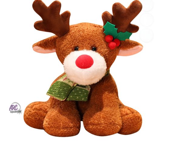 Lot 56-312130 - New, Christmas Plush Reindeer Stuffed Animal,Santa Claus The Red-Nosed Reindeer Stuffed Animal,Baby'...
