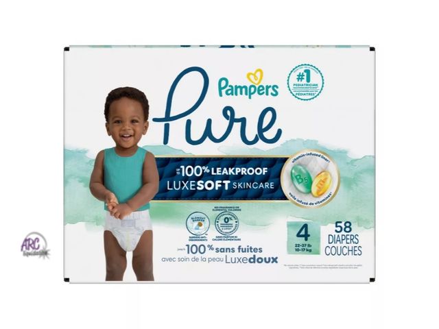 Lot 56-393113 - New,Pampers Pure Protection Diapers - Size 4, 58 Diapers