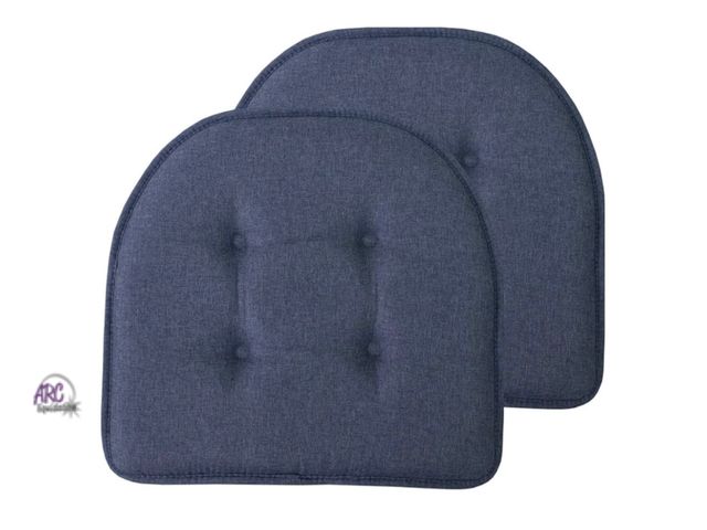 Lot 56-188618 - New Sweet Home Collection Chair Cushion Memory Foam Pads Tufted Slip Non Skid Rubber Back U-Shaped 1...