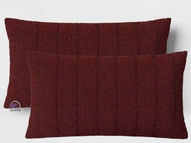 Lot 56-577898 - NEW/SEALED IN PACKAGE LOT OF 2-14"x24" PILLOWS-MAROON COLORED