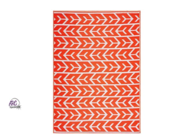Lot 56-470612 - NEW-Playa Rug 6X9 (ft) Knotted Polypropylene Amsterdam-OrangeWhite Rectangular