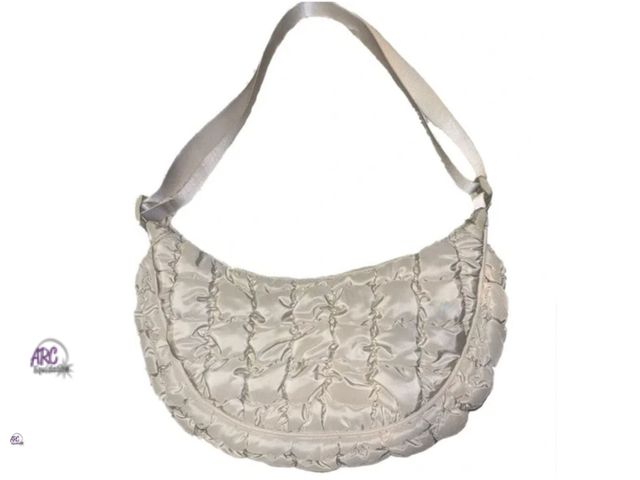 Lot 56-841730 - New - WILD FABLE Half Moon Quilted Crossbody Bag - White