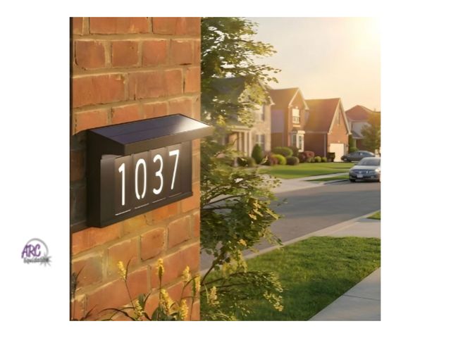 Lot 56-403065 - New in Open Box - Tested &amp; Works - Artika Bowen Solar LED Address Wall Light