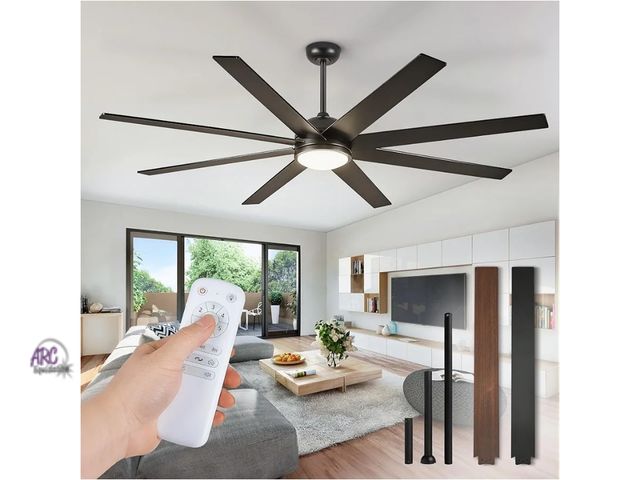 Lot 56-752750 - New in box. 65 Inch Ceiling Fans with Lights and Remote, Black Indoor/Outdoor Ceiling Fan with Quiet...