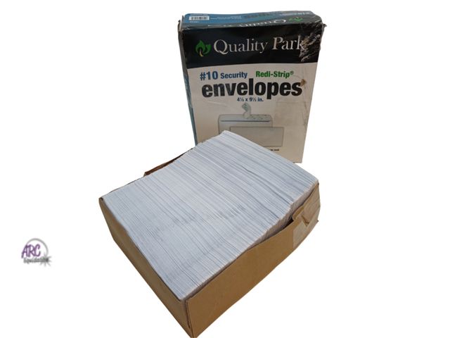 Lot 56-795814 - New Quality Park #10 Redi-Strip Security Envelope, 24 lb, White, 500 ct