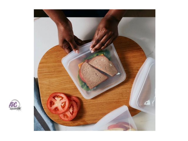 Lot 56-199157 - New stasher Premium Silicone Reusable
Food Storage Sandwich Bag - (Purple) Microwave-Safe, Heat-Resi...