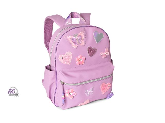 Lot 56-243265 - New  OMG Accessories Metallic Butterfly Applique Mini Pink/Purple Backpack