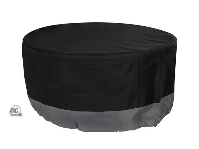 Lot 56-623027 - New Sunnydaze Round Outdoor Fire Pit Cover with Drawstring - UV-Resistant Protection Cover for Fire ...