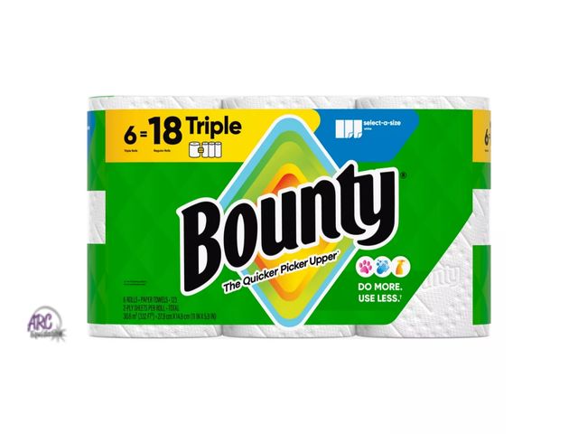 Lot 56-473712 - NEW-Bounty Select-A-Size Paper Towels- 6 ROLLS/123 SHEETS PER ROLL