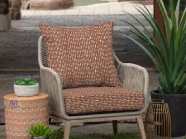 Lot 56-464461 - New - 24 in. x 24 in. 2-Piece Deep Seating Outdoor Lounge Chair Cushion in Rust Red Brushed Texture