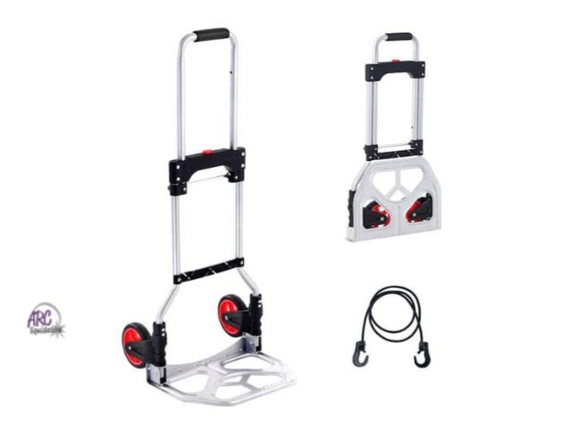 Lot 56-781564 - New Folding Hand Truck and Dolly, 176 lbs. Capacity, Aluminum Foldable Cart, Heavy-Duty Luggage Trol...