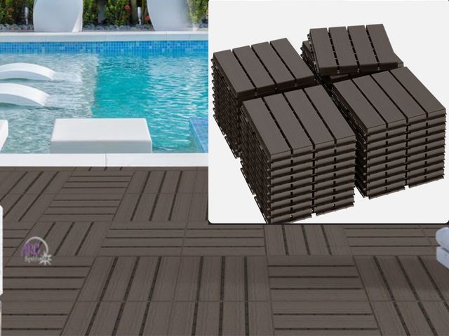 Lot 56-450740 - New in box Goovilla  36 sq. ft Plastic Interlocking Deck Tiles, 36 Pack,12"x12" Waterproof Outdoor F...
