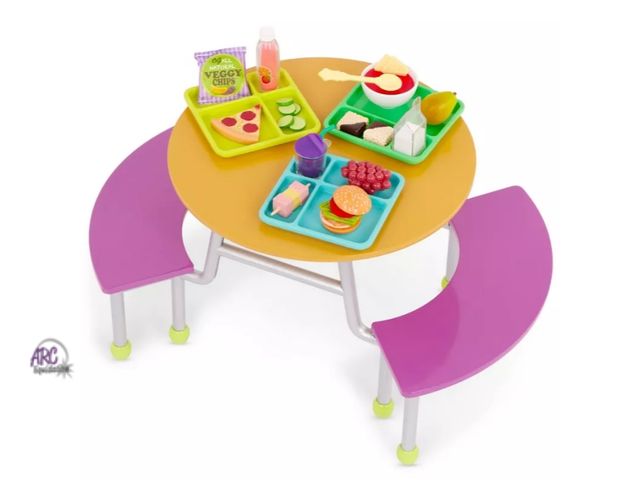 Lot 56-744330 - New Our Generation Cafeteria Table School Accessory Set for 18" Dolls