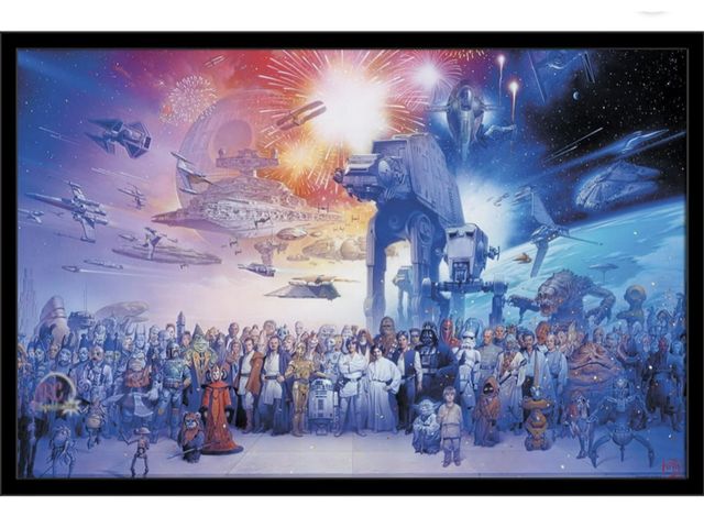 Lot 56-224518 - NEW Star Wars: Saga - Galaxy Wall Poster, 36” x 24”, Framed