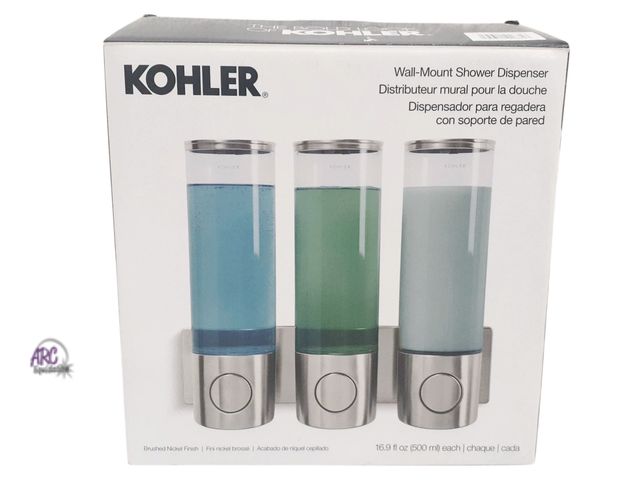 Lot 56-243565 - New In Box - 3 Pack Kohler Wall Mount Shower Dispenser 16.9 fl oz each