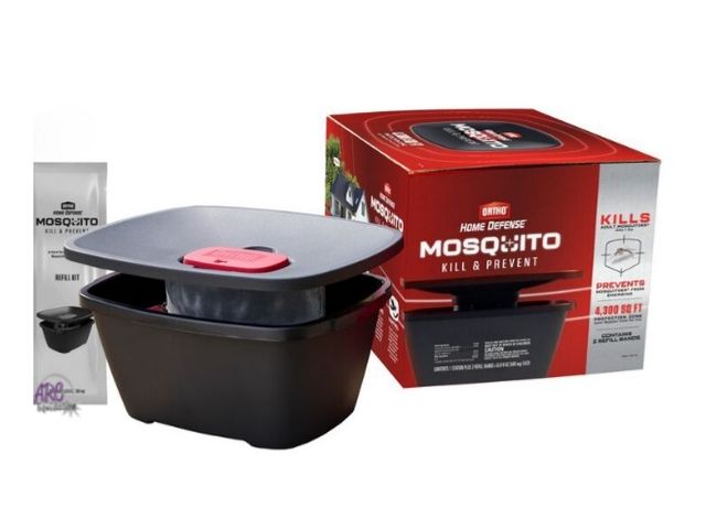Lot 56-589623 - NEW- Ortho home defense mosquito kill and prevent box w two refills. 4,300 SQ ft zone