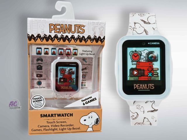 Lot 56-495264 - New in Box - Peanuts Touchscreen Kids' Smart Watch w/ Silicone Strap Multifunction &amp; 6 Games