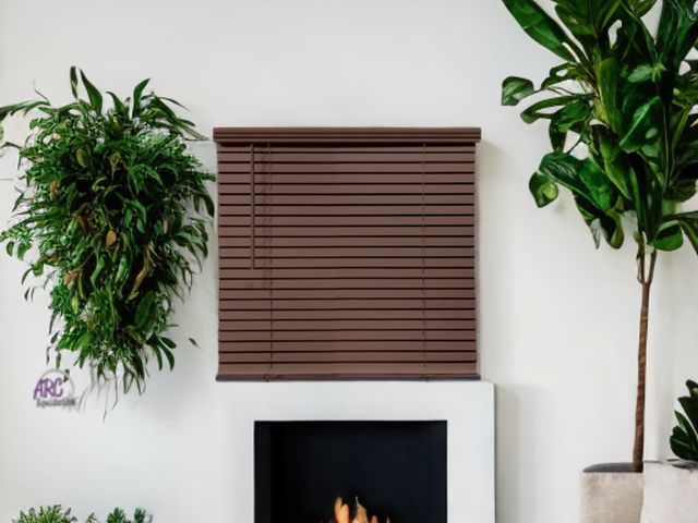 Lot 56-601921 - New 2” cordless faux wood plantation blind 34 x 60. Brown