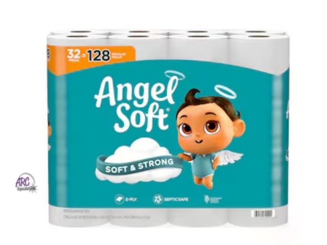 Lot 56-487013 - NEW-Angel Soft 32 MEGA ROLLS 2-ply Toilet Paper-320 sheets per roll